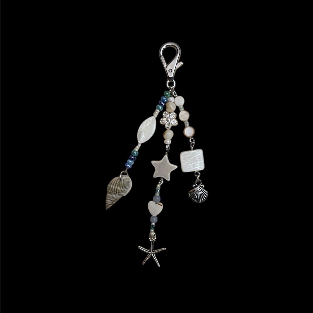 Beachy Ocean Inspired Beaded Keychain